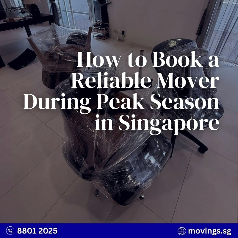 Chairs securely wrapped with cling wrap during a home move in Singapore
